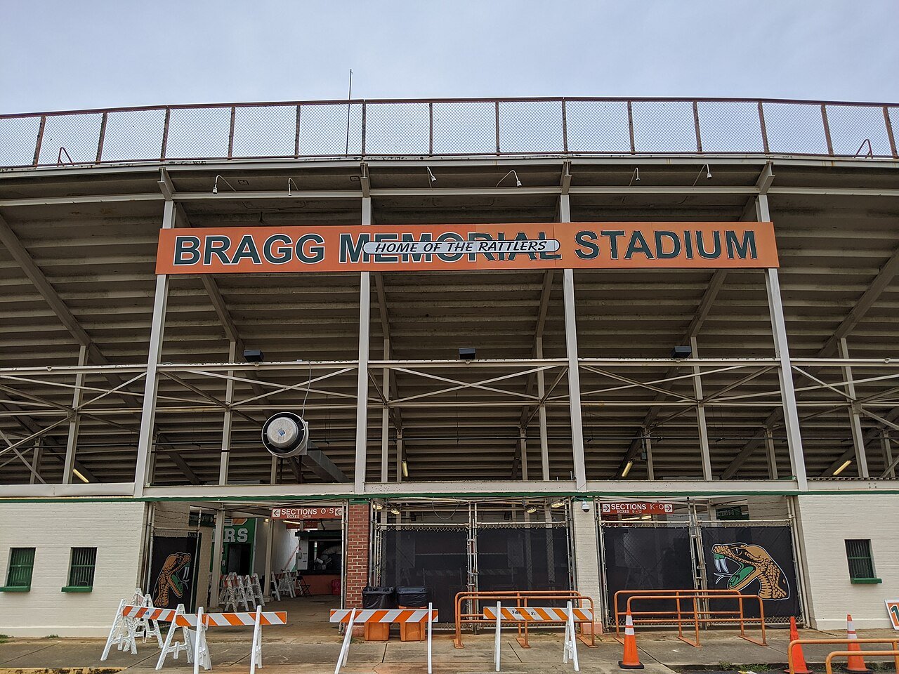Eastern entrance of Bragg Memorial Stadium at Florida A&M University in Tallahassee