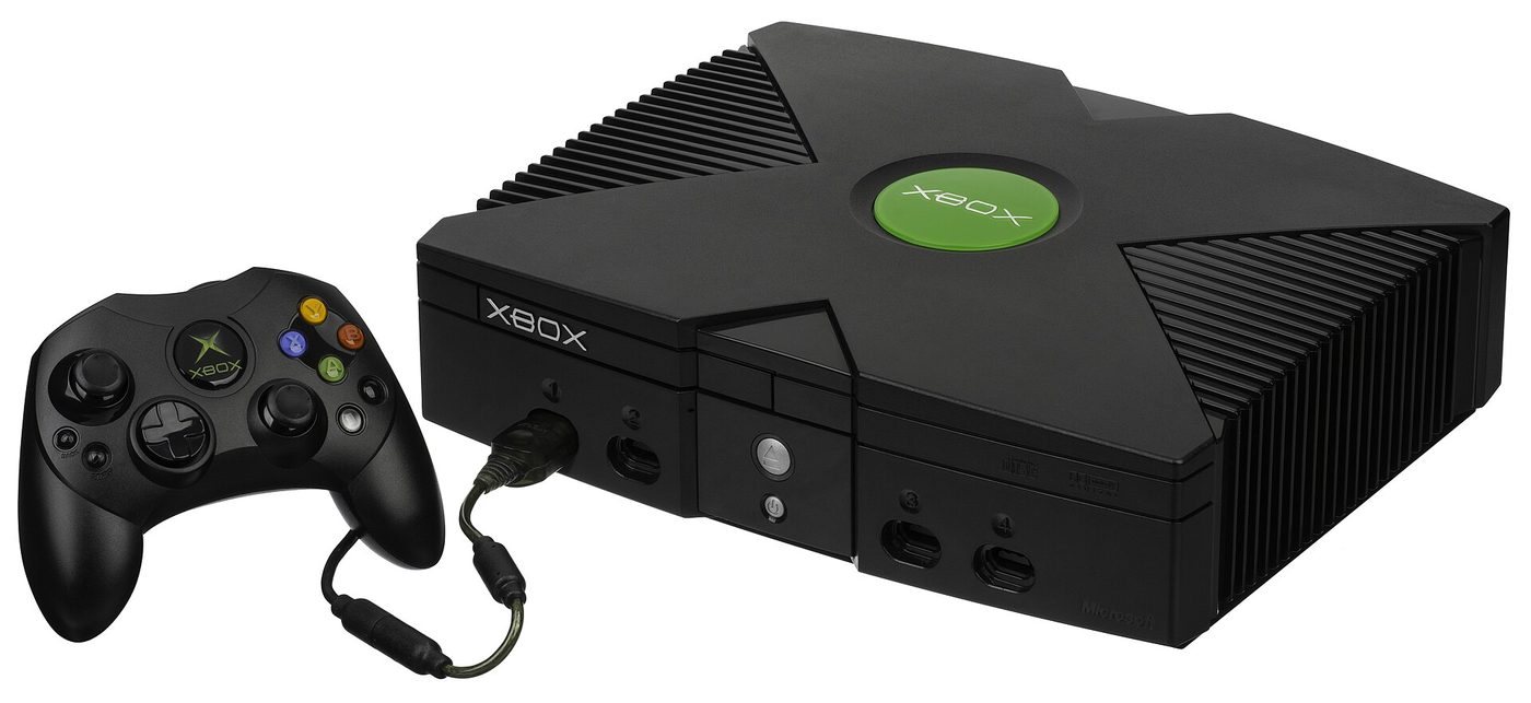 Original Xbox game console with controller