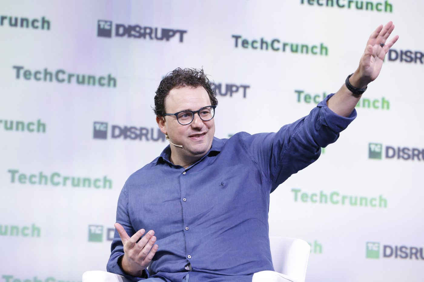 Anthropic CEO Dario Amodei speaking at TechCrunch Disrupt 2023