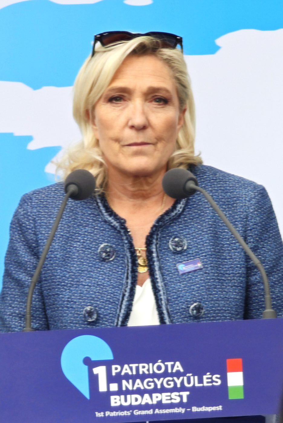 Marine Le Pen in a portrait photograph
