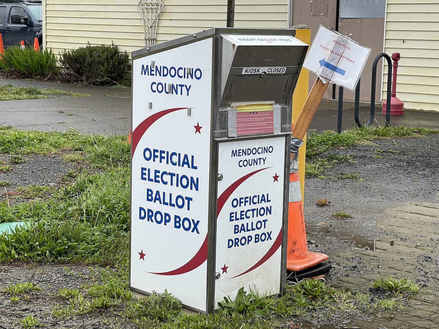 California ballot drop box in Mendocino County