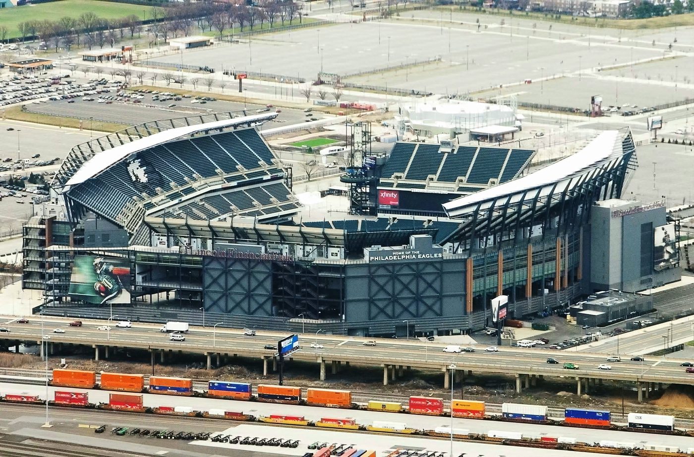 Aerial view of Lincoln Financial Field in Philadelphia