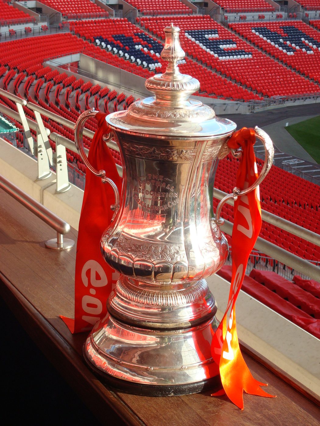 FA Cup trophy at Wembley Stadium