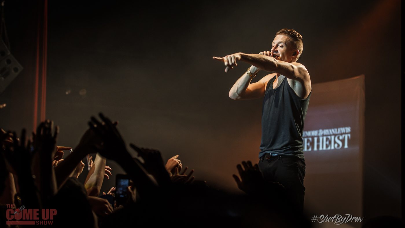 Macklemore performing on The Heist Tour