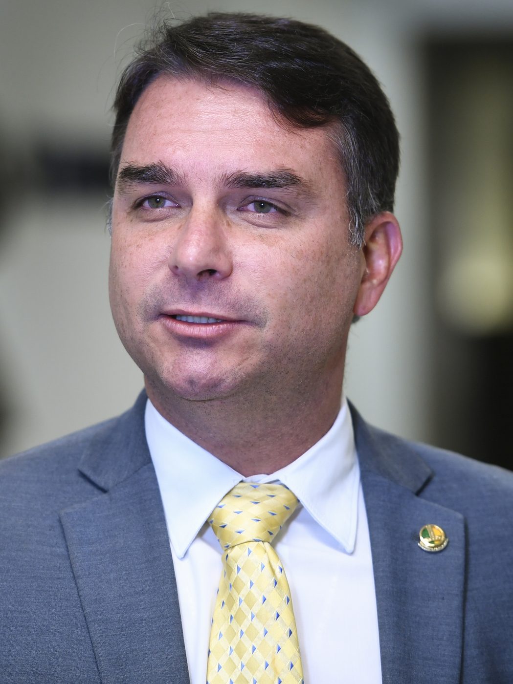 Brazilian Senator Flávio Bolsonaro during a Senate interview