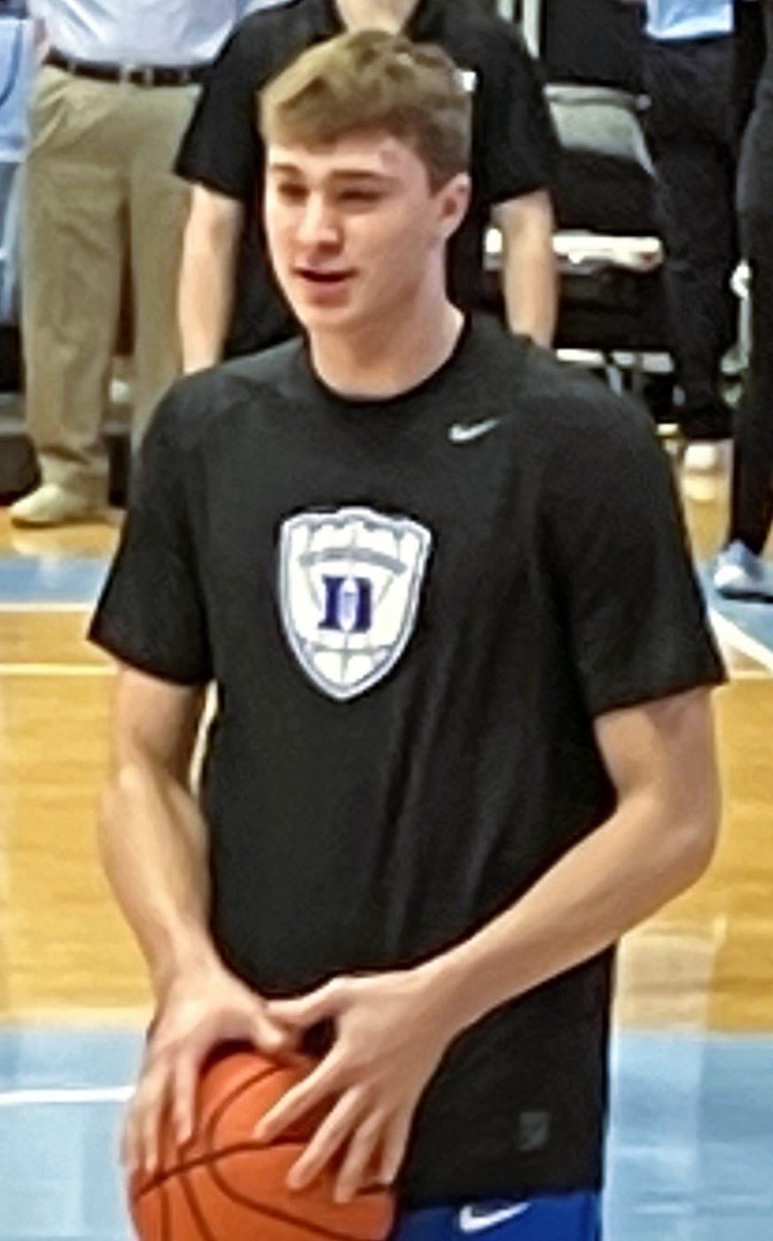 Basketball player Cooper Flagg in Duke blue