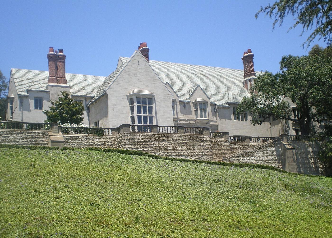 Historic Greystone Mansion exterior in Beverly Hills