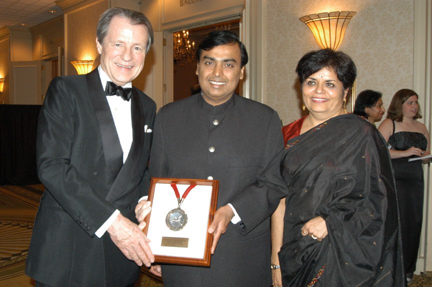 Mukesh Ambani at an Asia Society award event