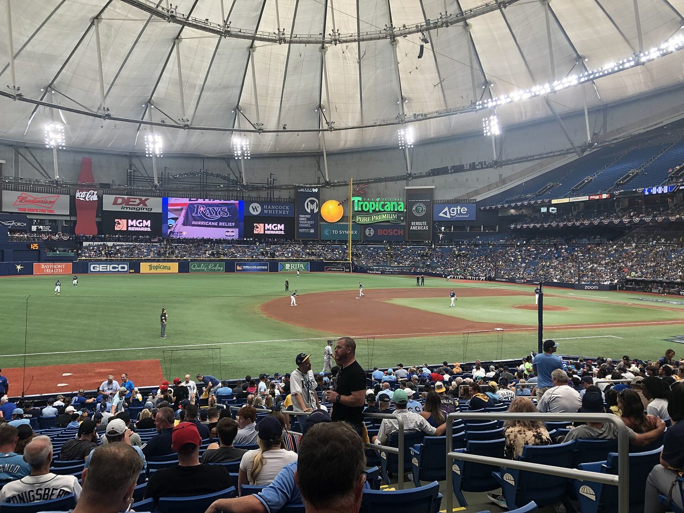 Tropicana Field interior during a Rays playoff game