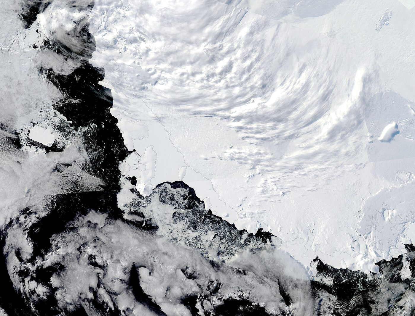 Satellite image of Antarctic sea ice