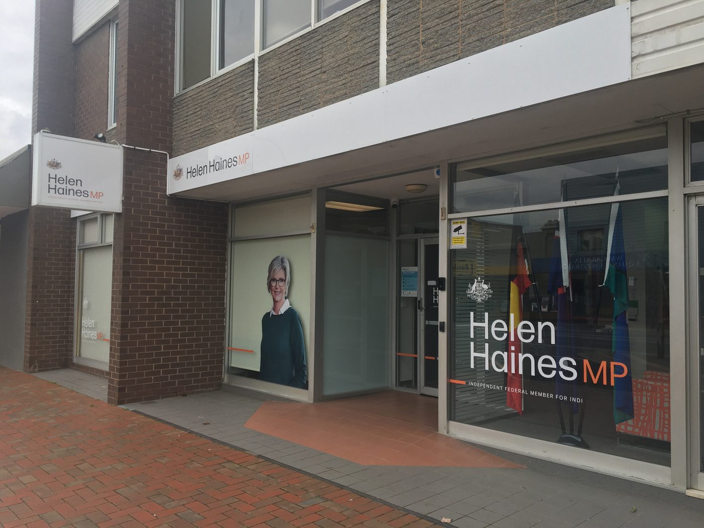 Shopfront of Helen Haines's electorate office on Murphy Street in Wangaratta