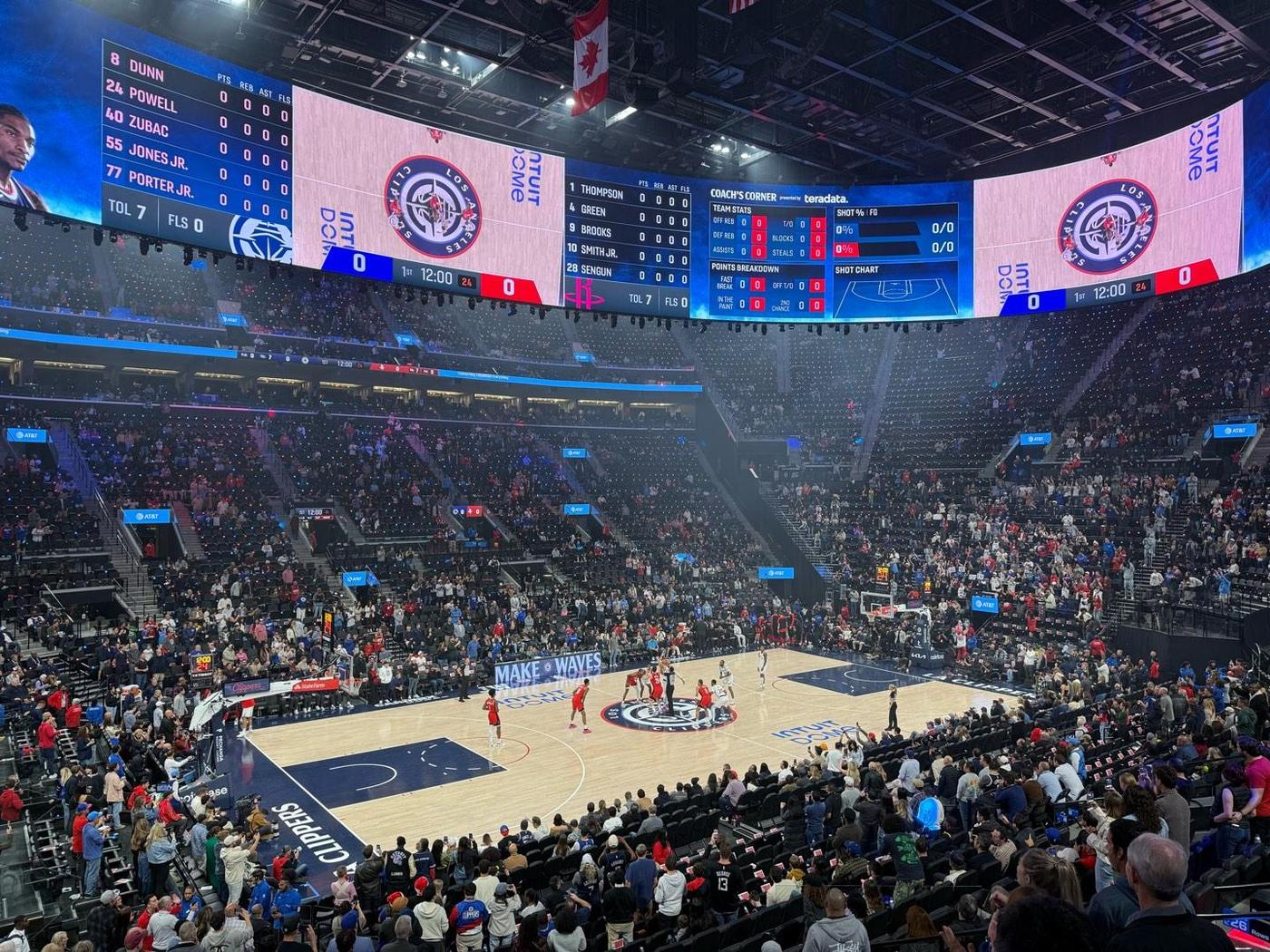 A Clippers game at Intuit Dome